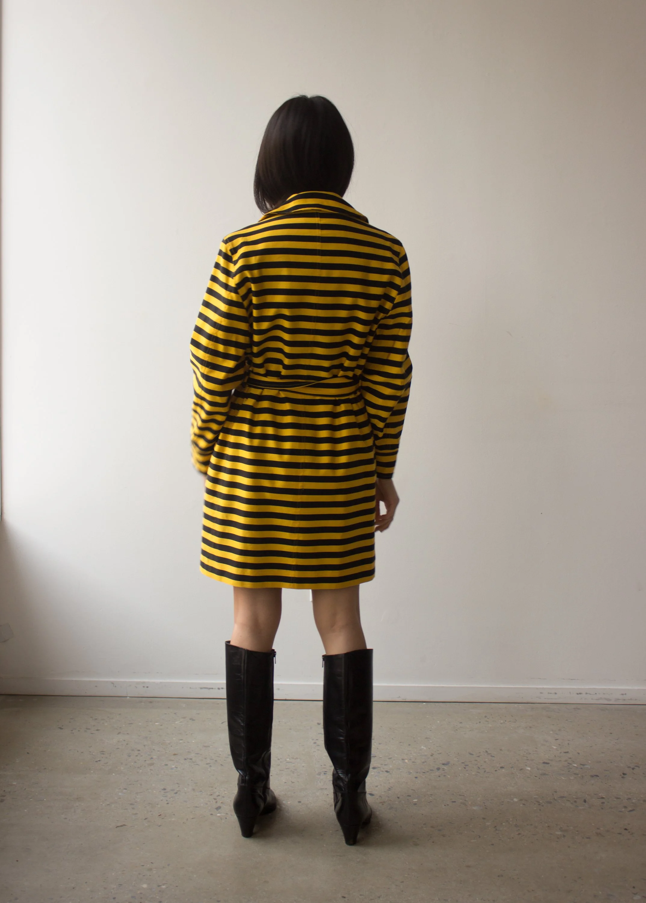 Early 90s Moschino Cheap & Chic Silk Faille Striped Jacket and Early 90s Moschino Cheap & Chic Silk Faille Striped Jacket and
